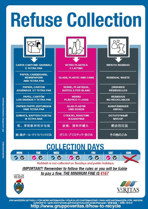 Calendario raccolta differenziata Veritas